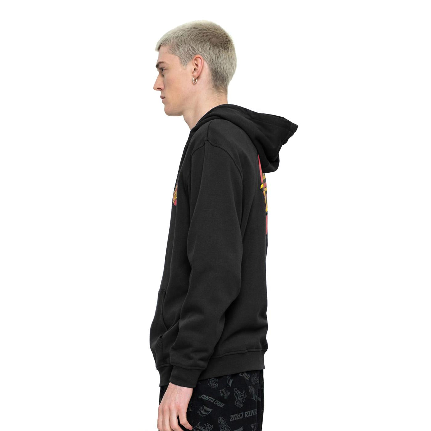 Santa Cruz Classic Dot Chest Hood Sweat Black  - SCA-HDY-5305