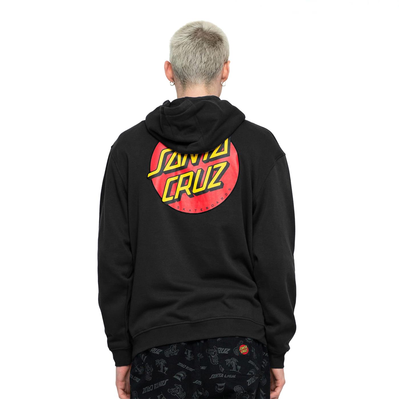 Santa Cruz Classic Dot Chest Hood Sweat Black  - SCA-HDY-5305