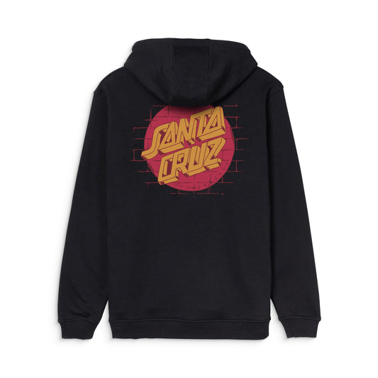 Santa Cruz Scrawl Brick Dot Center Hood Black  - SCA-HDY-6476