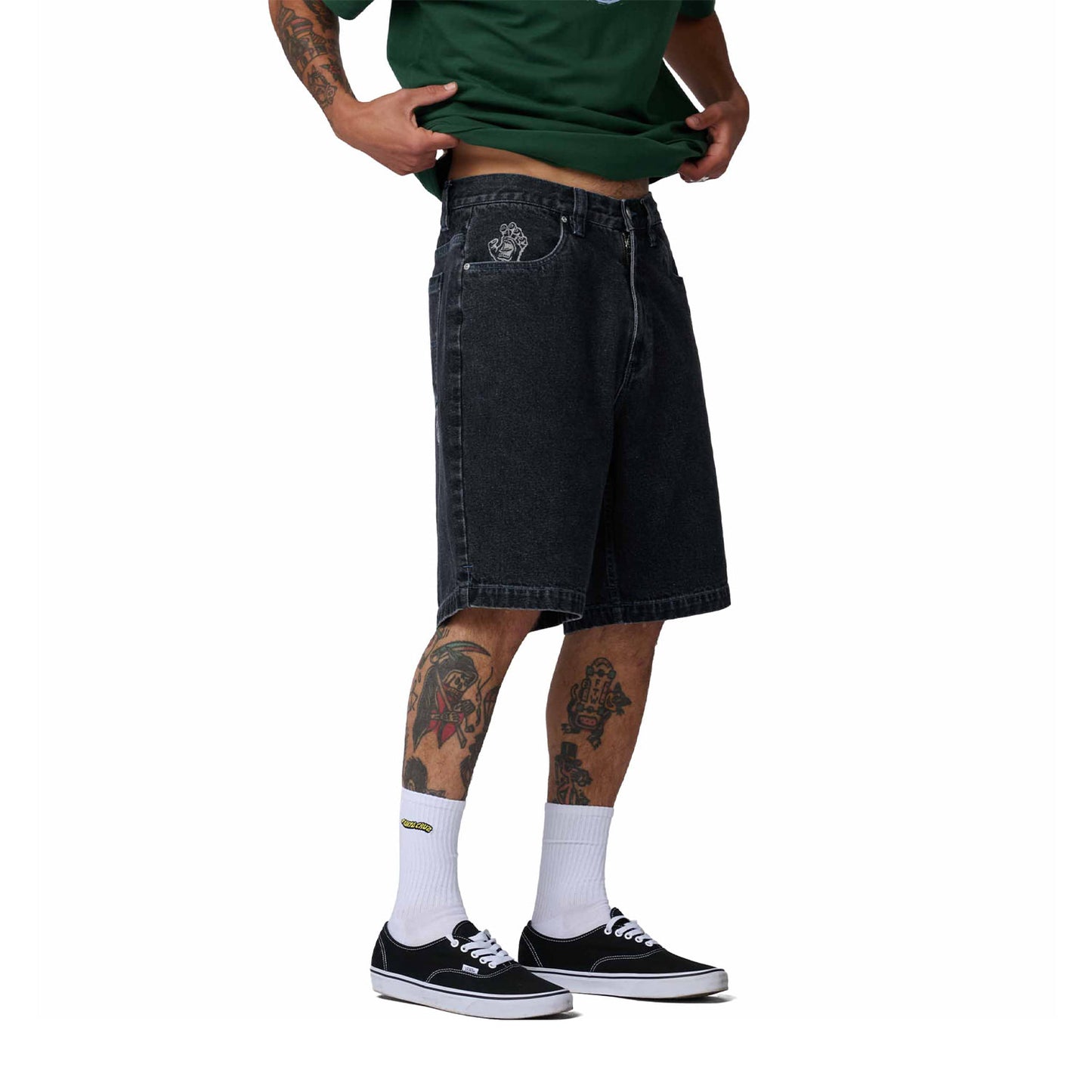 Santa Cruz Stamped Big Shorts Black  - SCA-SHR-5605