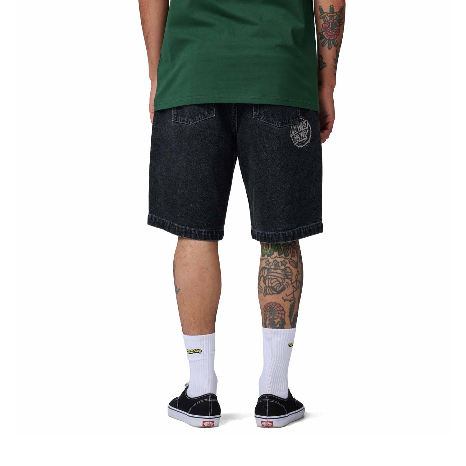 Santa Cruz Stamped Big Shorts Black  - SCA-SHR-5605