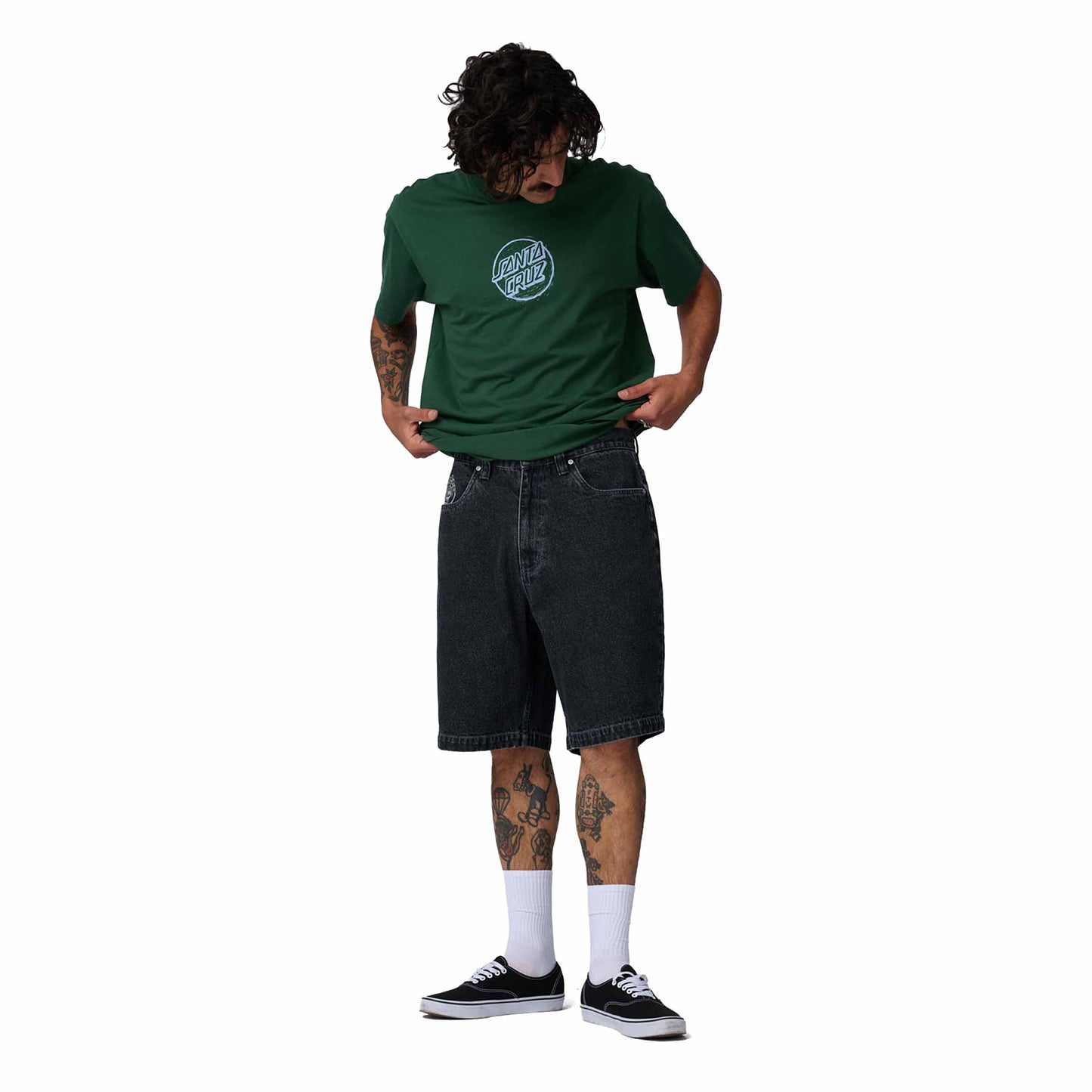 Santa Cruz Stamped Big Shorts Black  - SCA-SHR-5605
