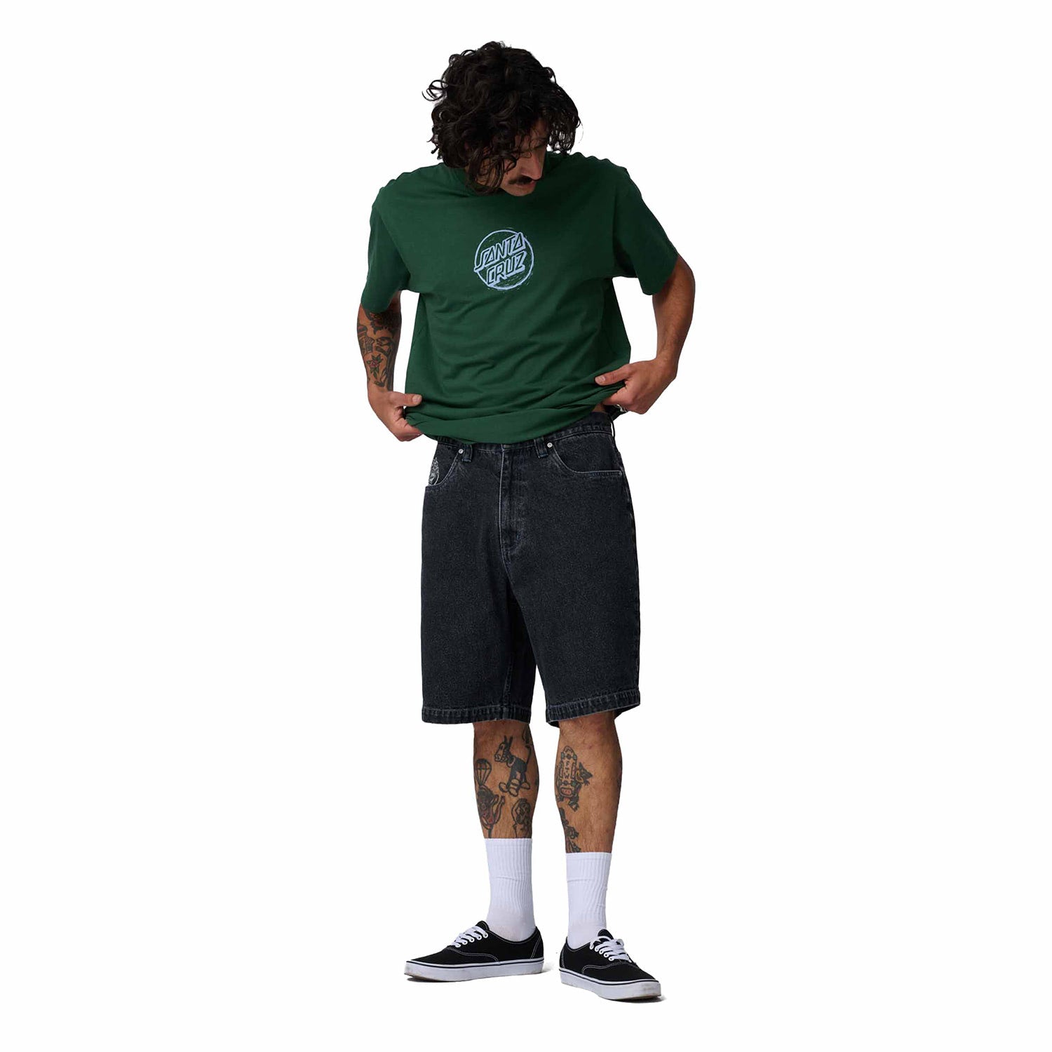 Santa Cruz Stamped Big Shorts Black  - SCA-SHR-5605