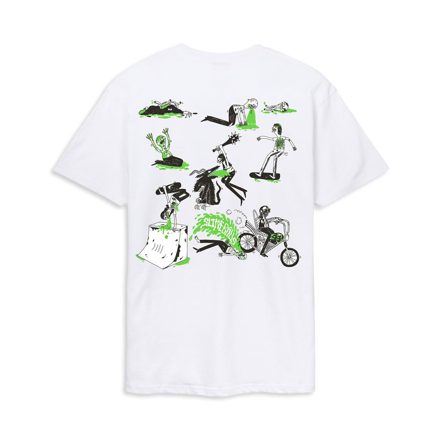 Santa Cruz Slime Balls Scene Report T-Shirt White  - SCA-TEE-11032