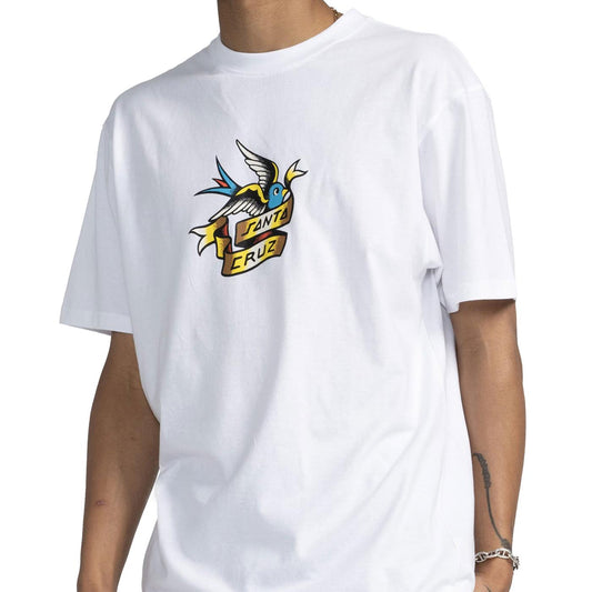 Santa Cruz Sommer Sparrow Front T-Shirt White  - SCA-TEE-11459