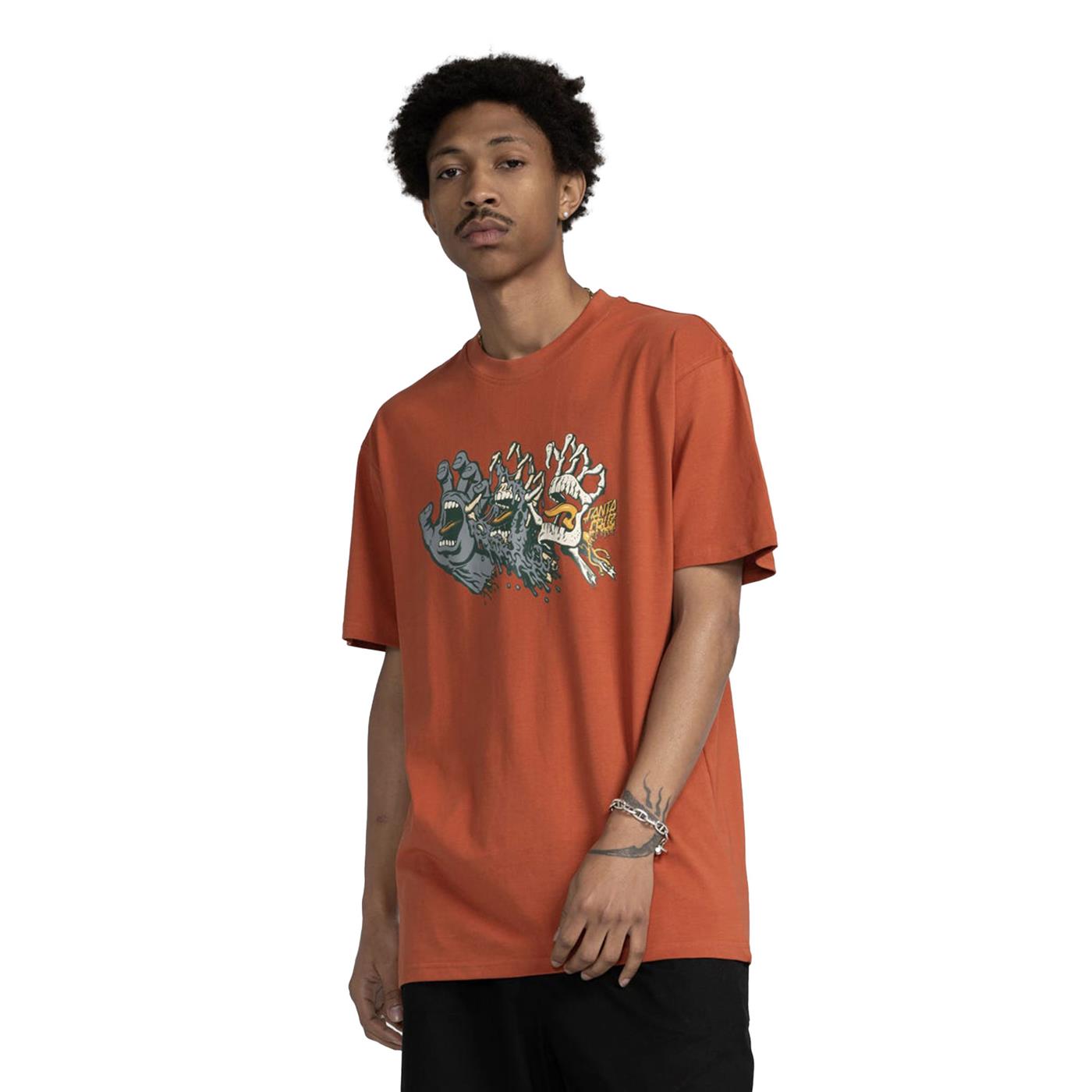 Santa Cruz Evolved Hand Front T-Shirt Baked Clay  - SCA-TEE-11591