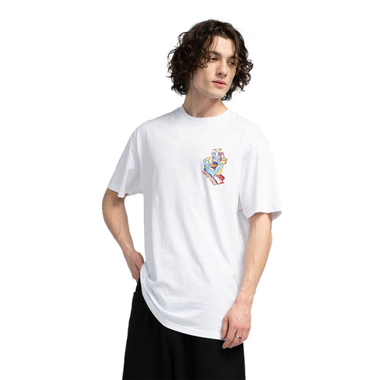 Santa Cruz Screaming Scratched Hand Strip Tee White  - SCA-TEE-11825