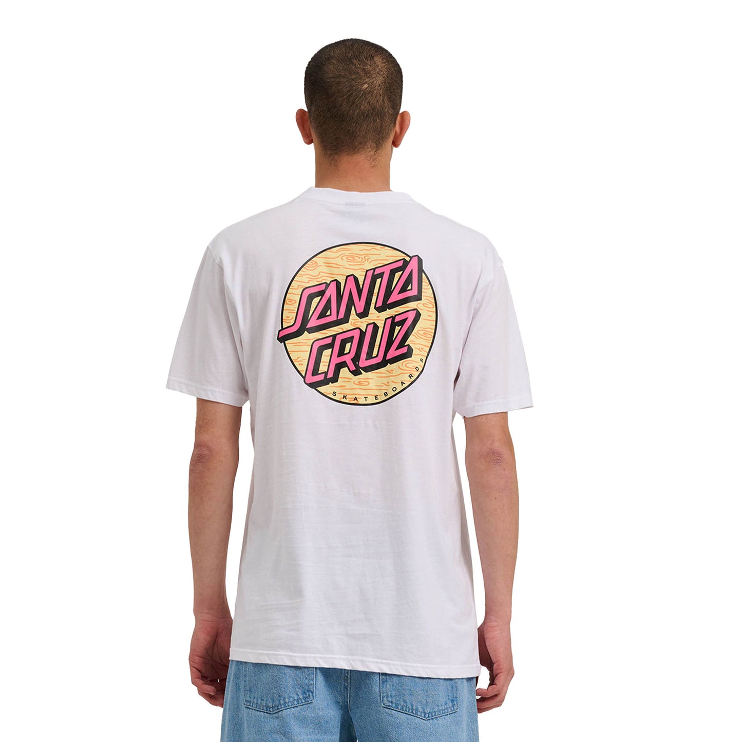 Santa Cruz Wagon Dot Chest T-Shirt White  - SCA-TEE-12107