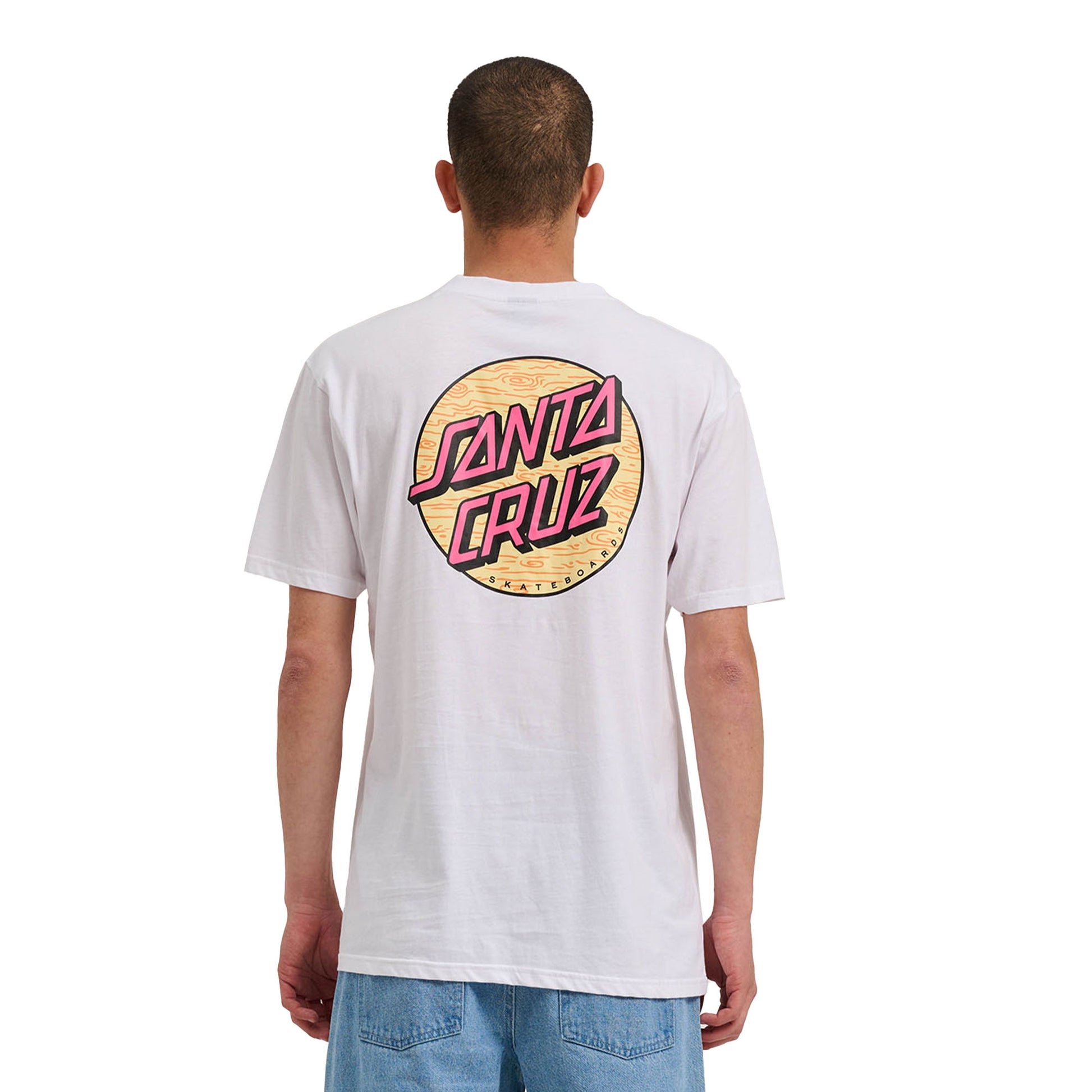 Santa Cruz Wagon Dot Chest T-Shirt White  - SCA-TEE-12107