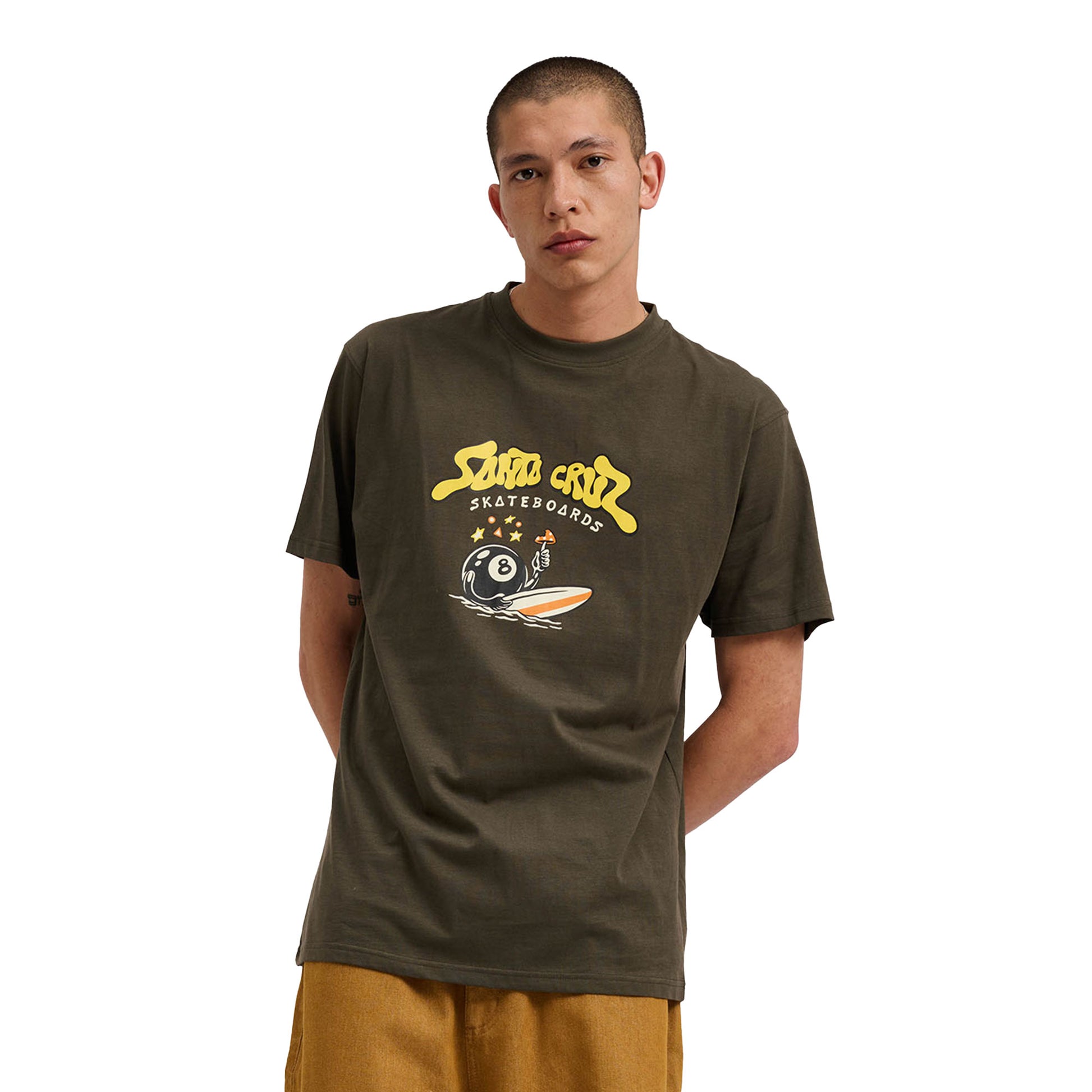 Santa Cruz Winkowski Surf Front T-Shirt Washed Black  - SCA-TEE-12113