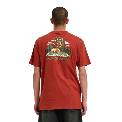 Santa Cruz Screaming Grizzly T-Shirt Dark Rust  - SCA-TEE-12185
