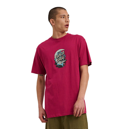 Santa Cruz Crescent Bone Hand T-Shirt Burgundy  - SCA-TEE-12287