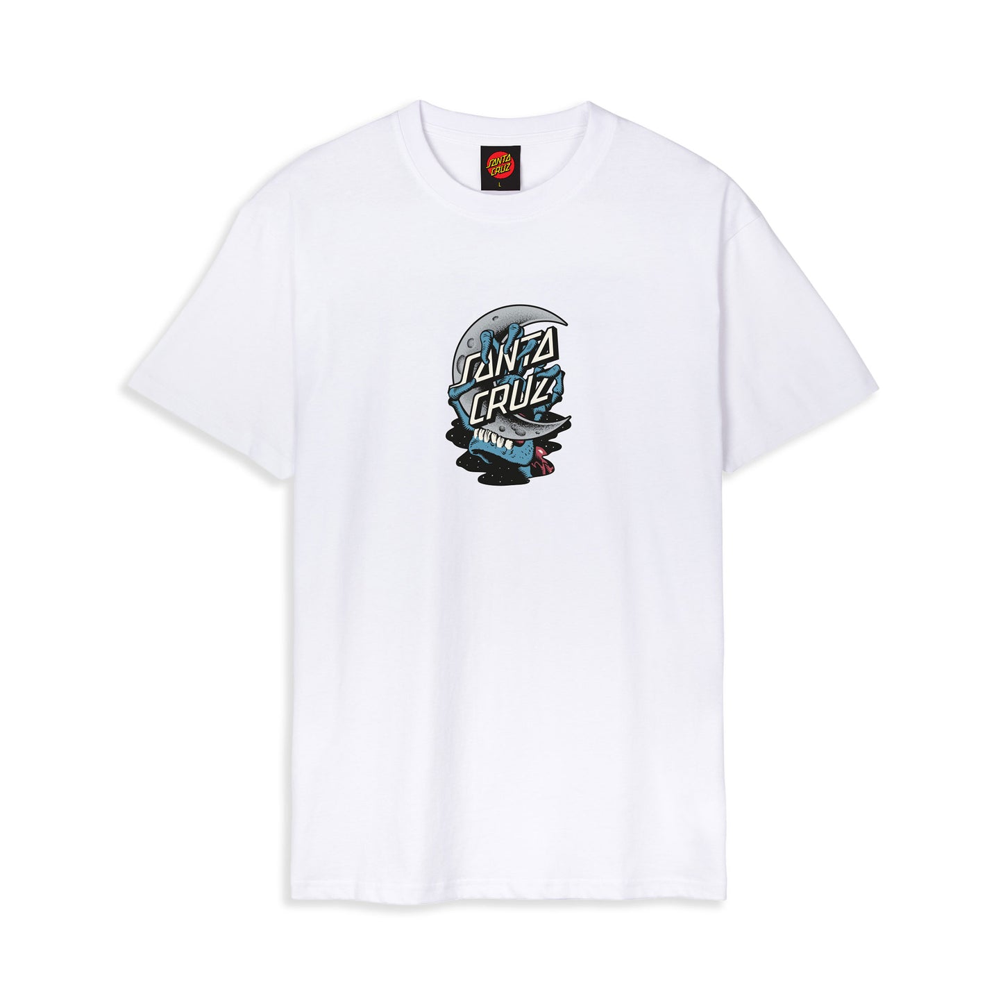 Santa Cruz Crescent Bone Hand T-Shirt White  - SCA-TEE-12299