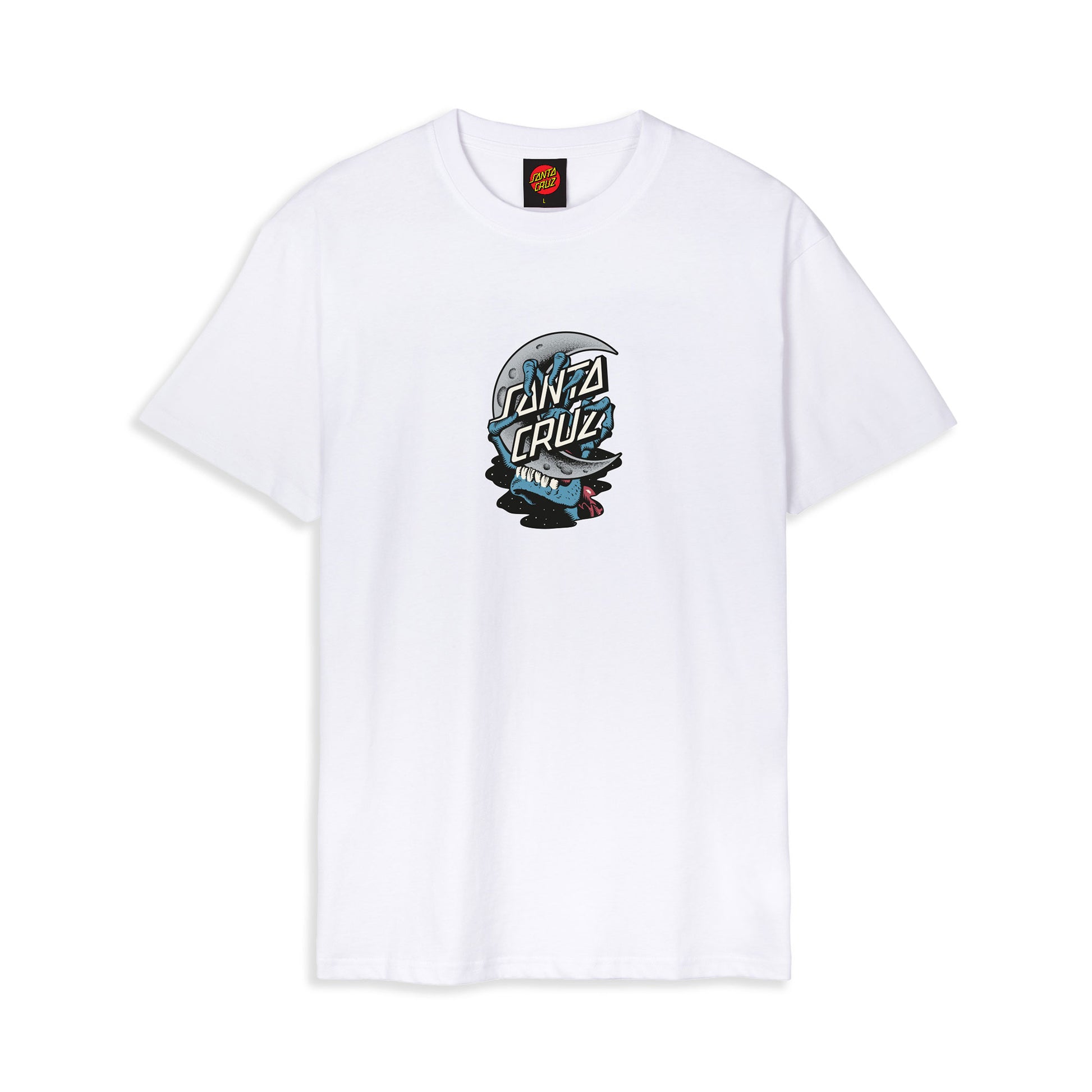 Santa Cruz Crescent Bone Hand T-Shirt White  - SCA-TEE-12299