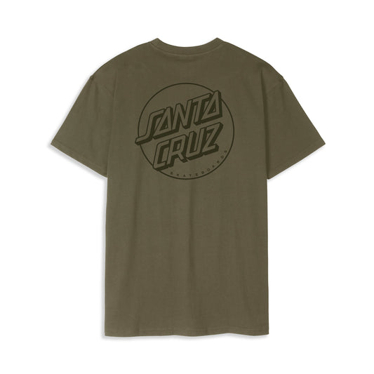 Santa Cruz Tonal Opus Dot Stripe T-Shirt Uniform Green  - SCA-TEE-12425