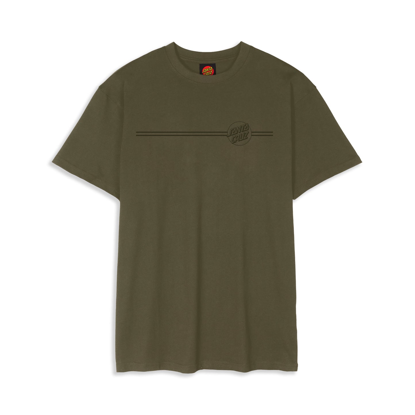 Santa Cruz Tonal Opus Dot Stripe T-Shirt Uniform Green  - SCA-TEE-12425