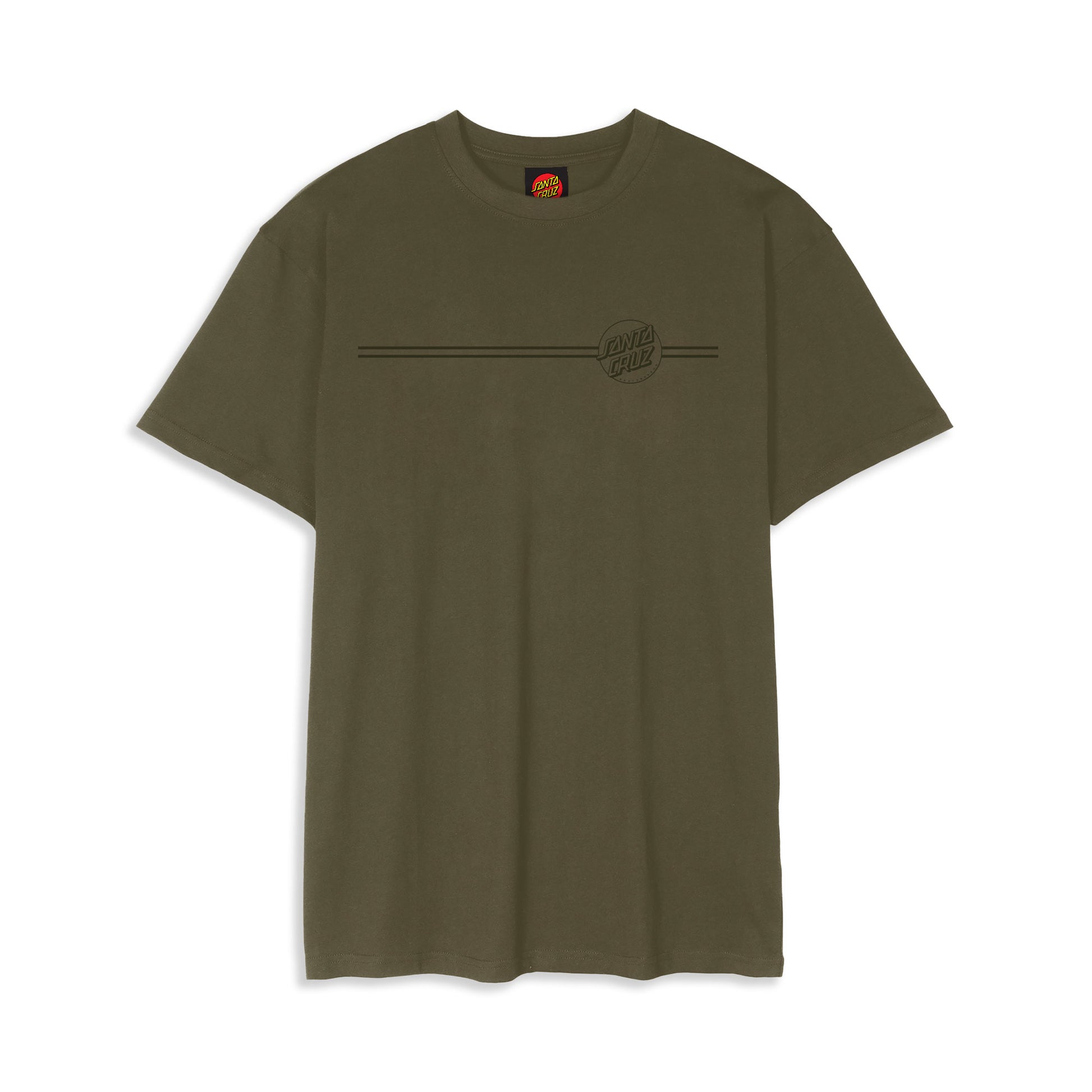 Santa Cruz Tonal Opus Dot Stripe T-Shirt Uniform Green  - SCA-TEE-12425