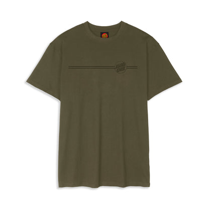 Santa Cruz Tonal Opus Dot Stripe T-Shirt Uniform Green  - SCA-TEE-12425
