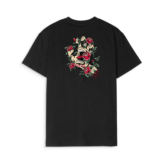 Santa Cruz Roskopp Screaming Rose Flash T-Shirt Black  - SCA-TEE-12521