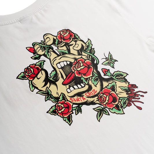 Santa Cruz Roskopp Screaming Rose Flash T-Shirt White  - SCA-TEE-12527