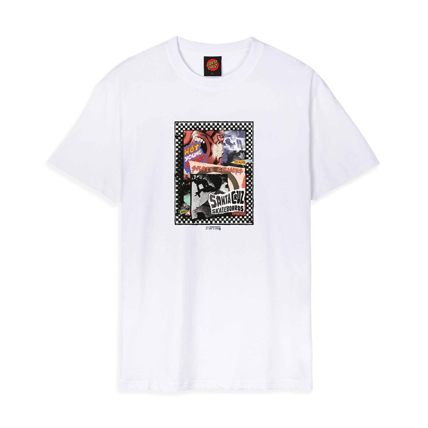 Santa Cruz Ad Collage Front T-Shirt White  - SCA-TEE-13264