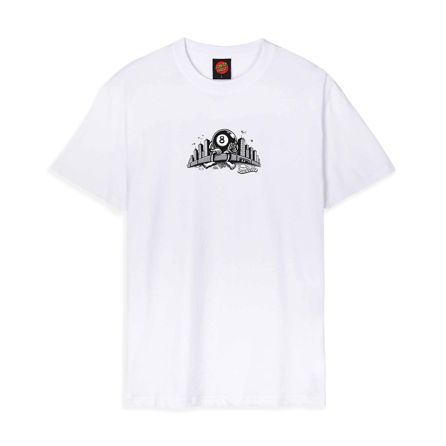 Santa Cruz Winkowski Curb Front T-Shirt White  - SCA-TEE-13498