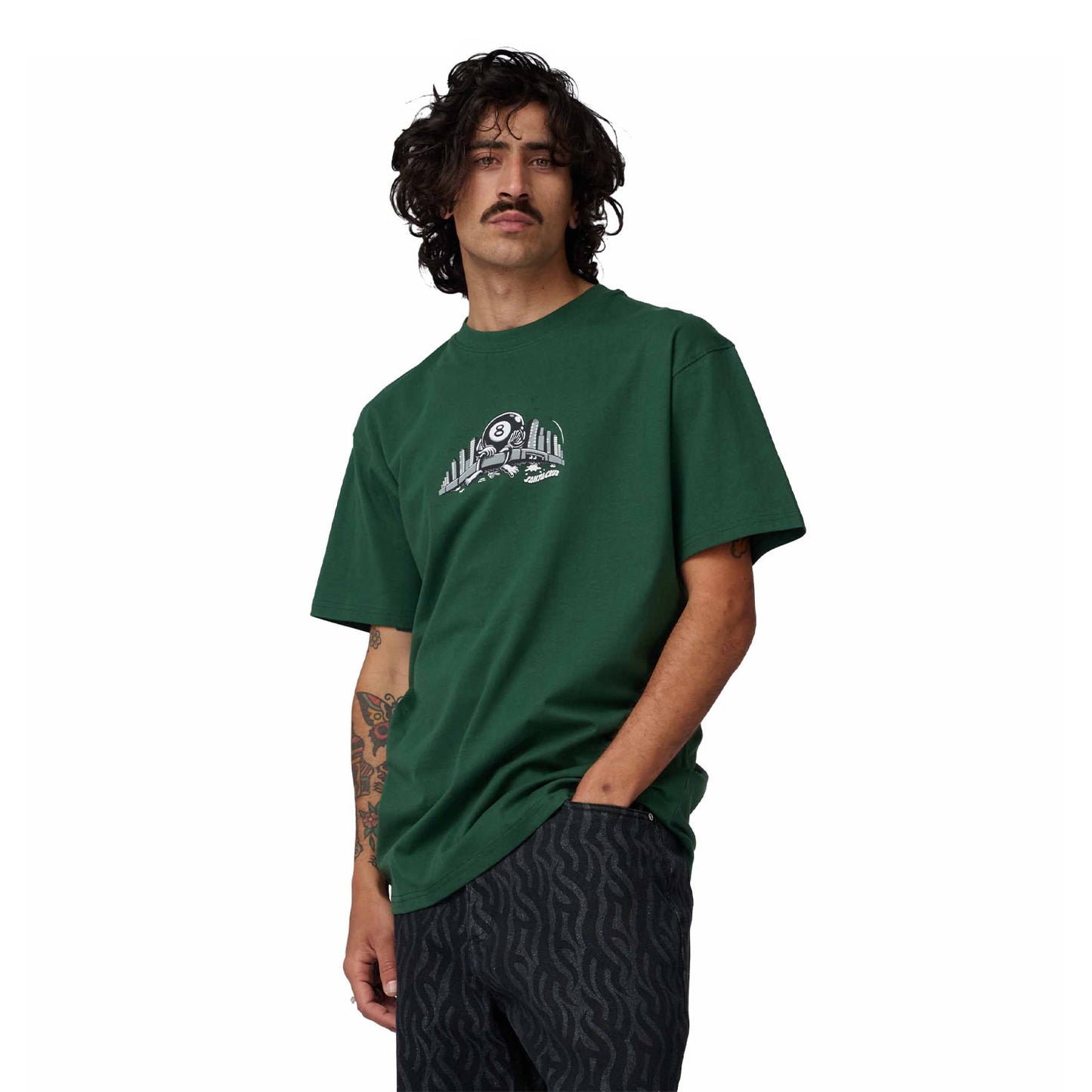 Santa Cruz Winkowski Curb Front T-Shirt Kale  - SCA-TEE-13504