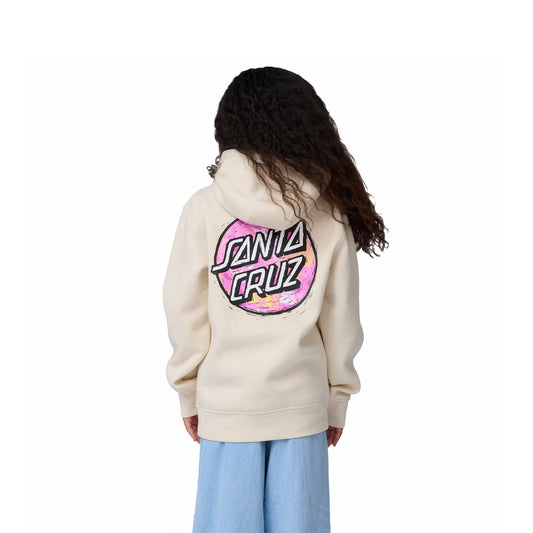 Santa Cruz Youth Stamped Opus Camo Hoodie Chalk  - SCA-YHD-9274