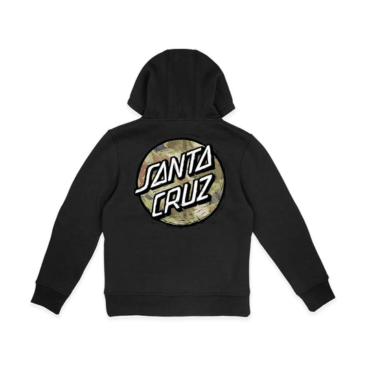 Santa Cruz Youth Stamped Opus Camo Hoodie Black  - SCA-YHD-9278