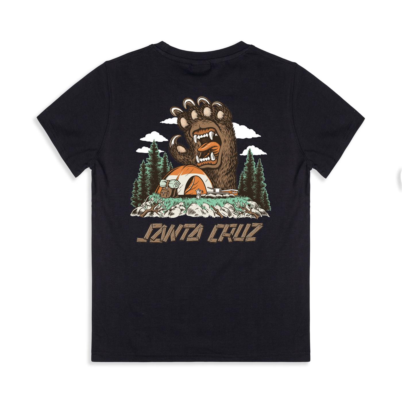 Santa Cruz Youth Screaming Grizzly Tee Black  - SCA-YTE-1732