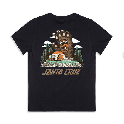 Santa Cruz Youth Screaming Grizzly Tee Black  - SCA-YTE-1732