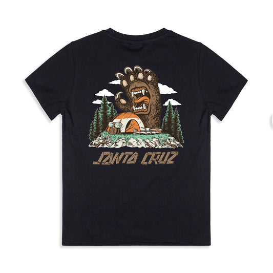 Santa Cruz Youth Screaming Grizzly Tee Black  - SCA-YTE-1732