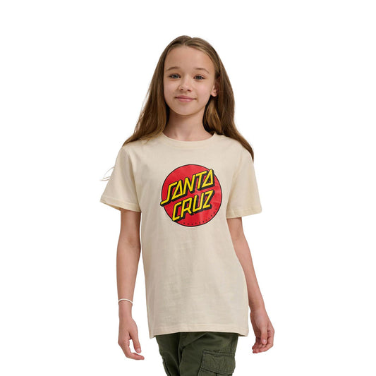 Santa Cruz Youth Classic Dot Tee Chalk  - SCA-YTE-1768