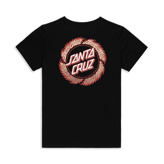Santa Cruz Youth Classic Flame Ringed Dot Tee Black  - SCA-YTE-1776