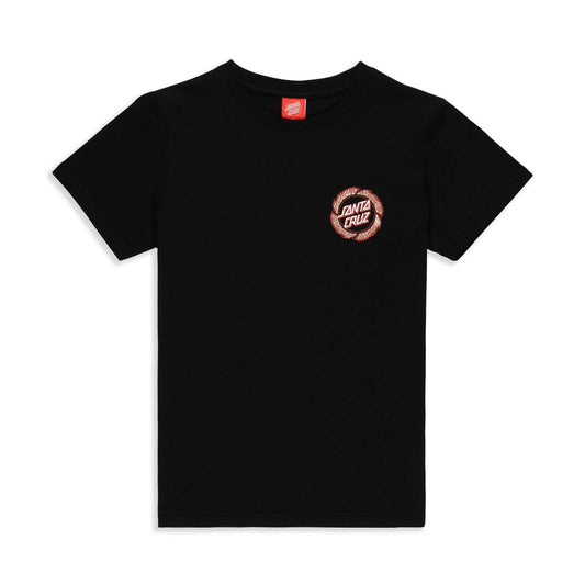 Santa Cruz Youth Classic Flame Ringed Dot Tee Black  - SCA-YTE-1776