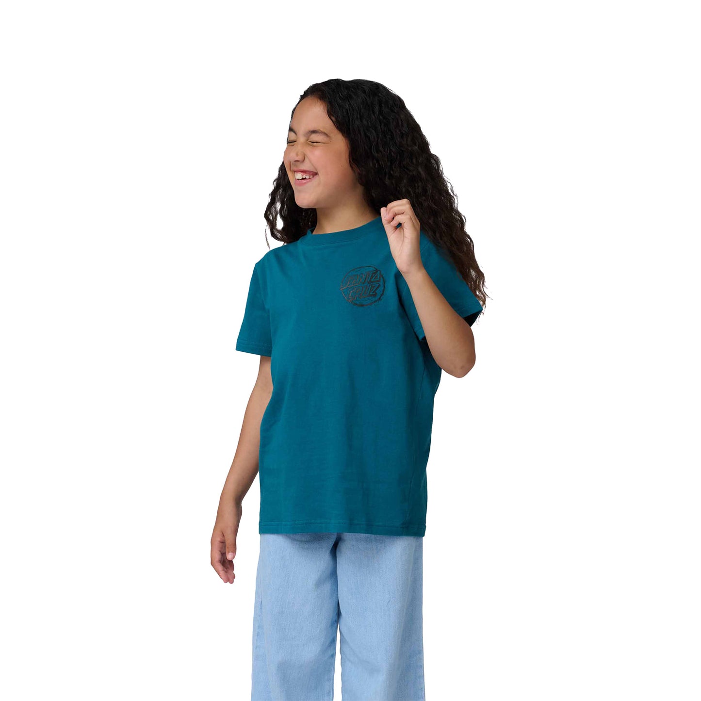 Santa Cruz Youth Stamped Opus Camo Tee Teal  - SCA-YTE-9155