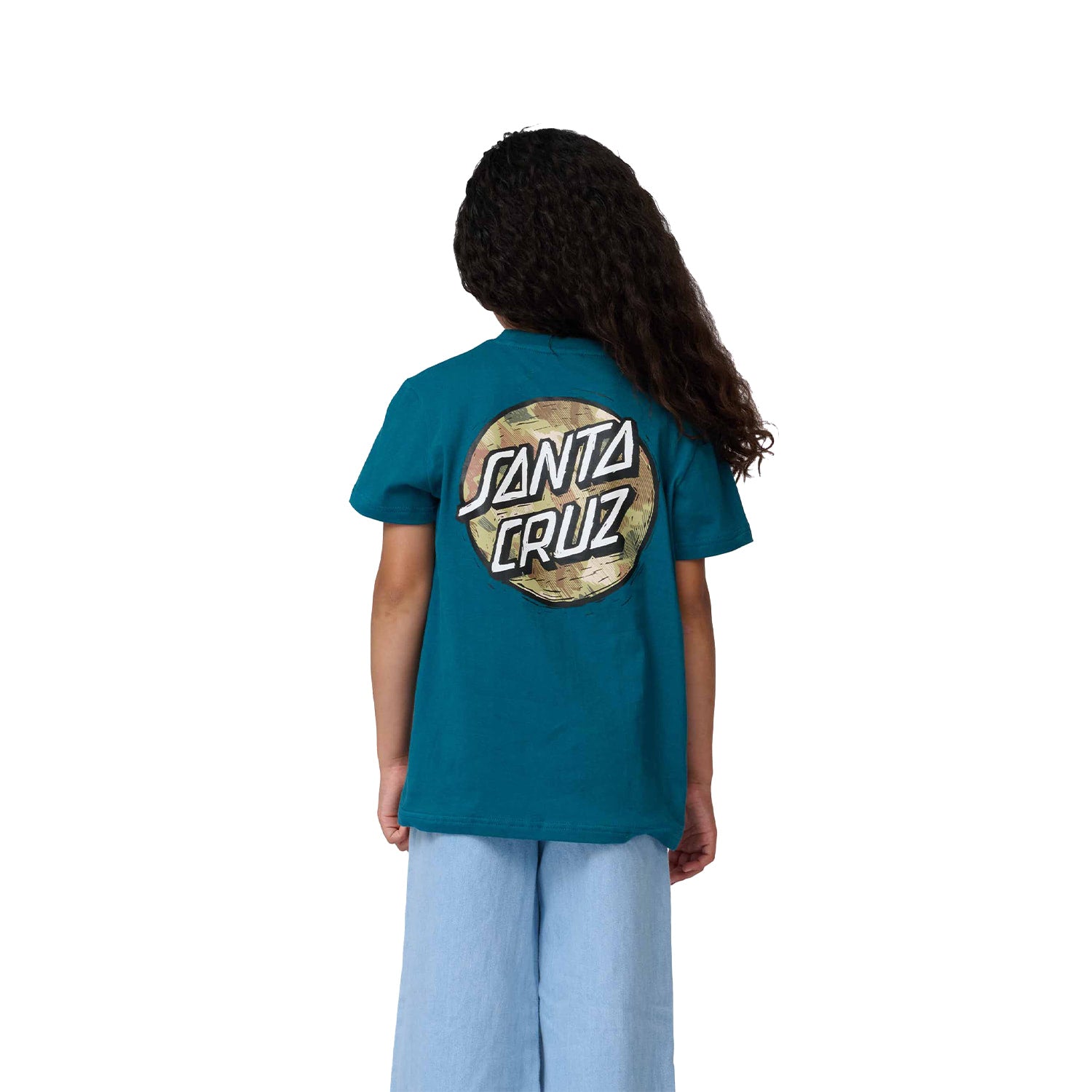 Santa Cruz Youth Stamped Opus Camo Tee Teal  - SCA-YTE-9155