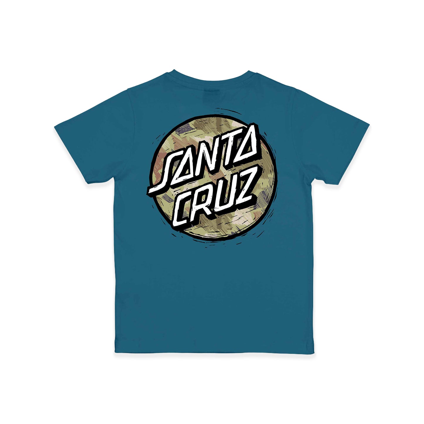 Santa Cruz Youth Stamped Opus Camo Tee Teal  - SCA-YTE-9155