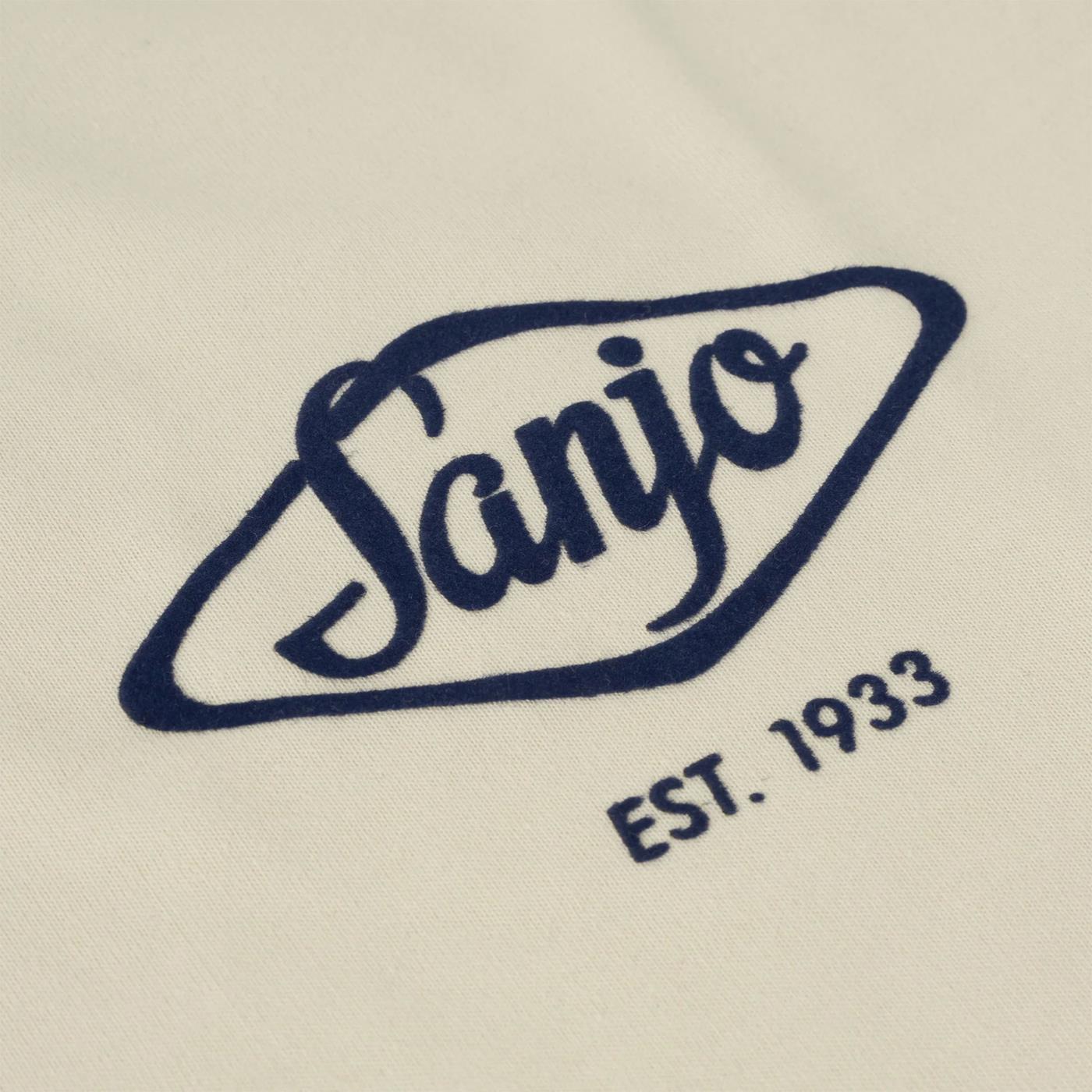 Sanjo Flocked Logo T-Shirt Ecru  - SFLT_COT_003