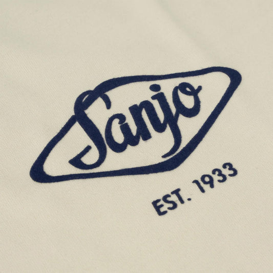 Sanjo Flocked Logo T-Shirt Ecru  - SFLT_COT_003