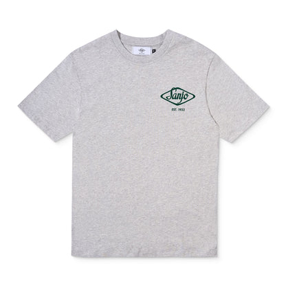 Sanjo Flocked Logo T-Shirt Grey  - SFLT_COT_004