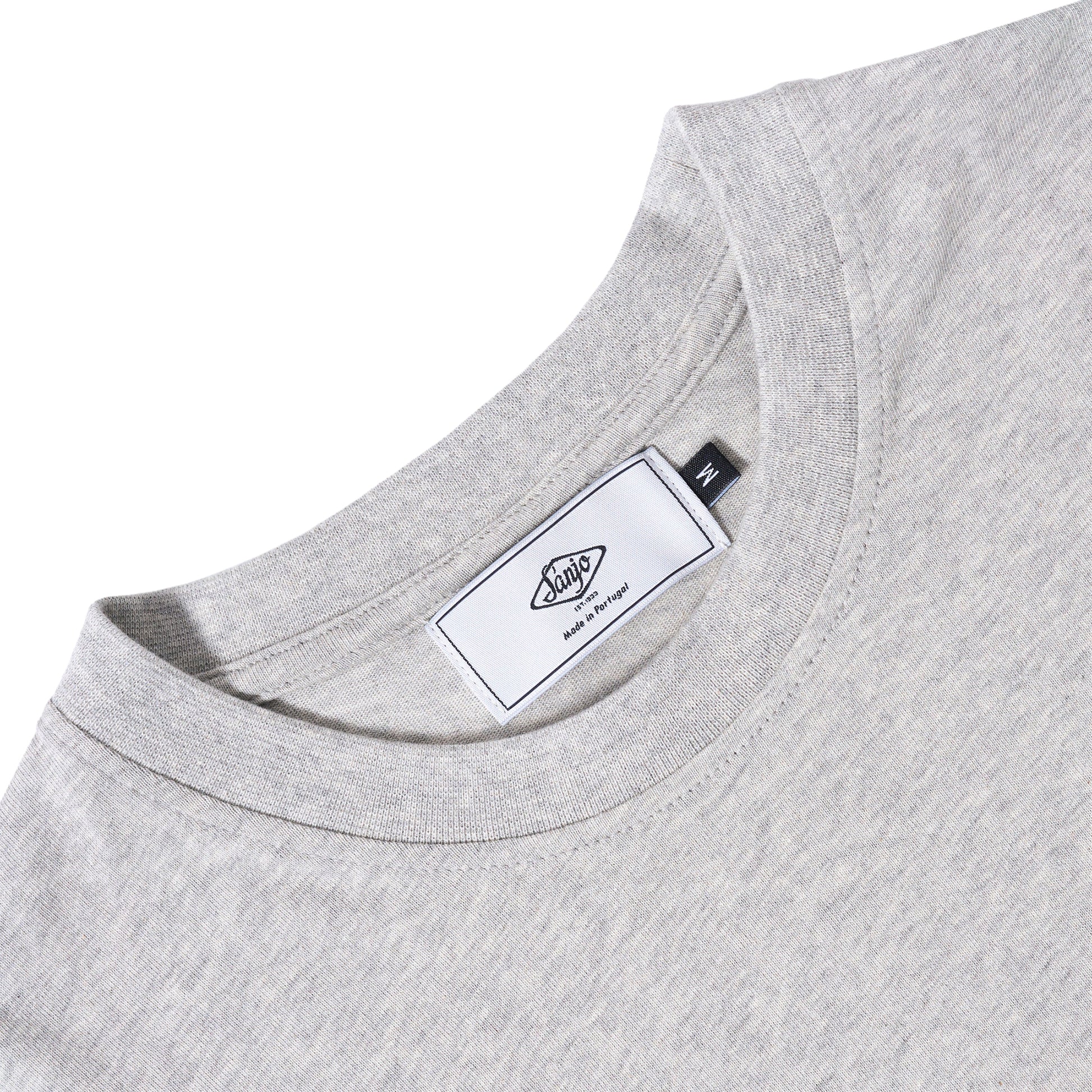 Sanjo Flocked Logo T-Shirt Grey  - SFLT_COT_004