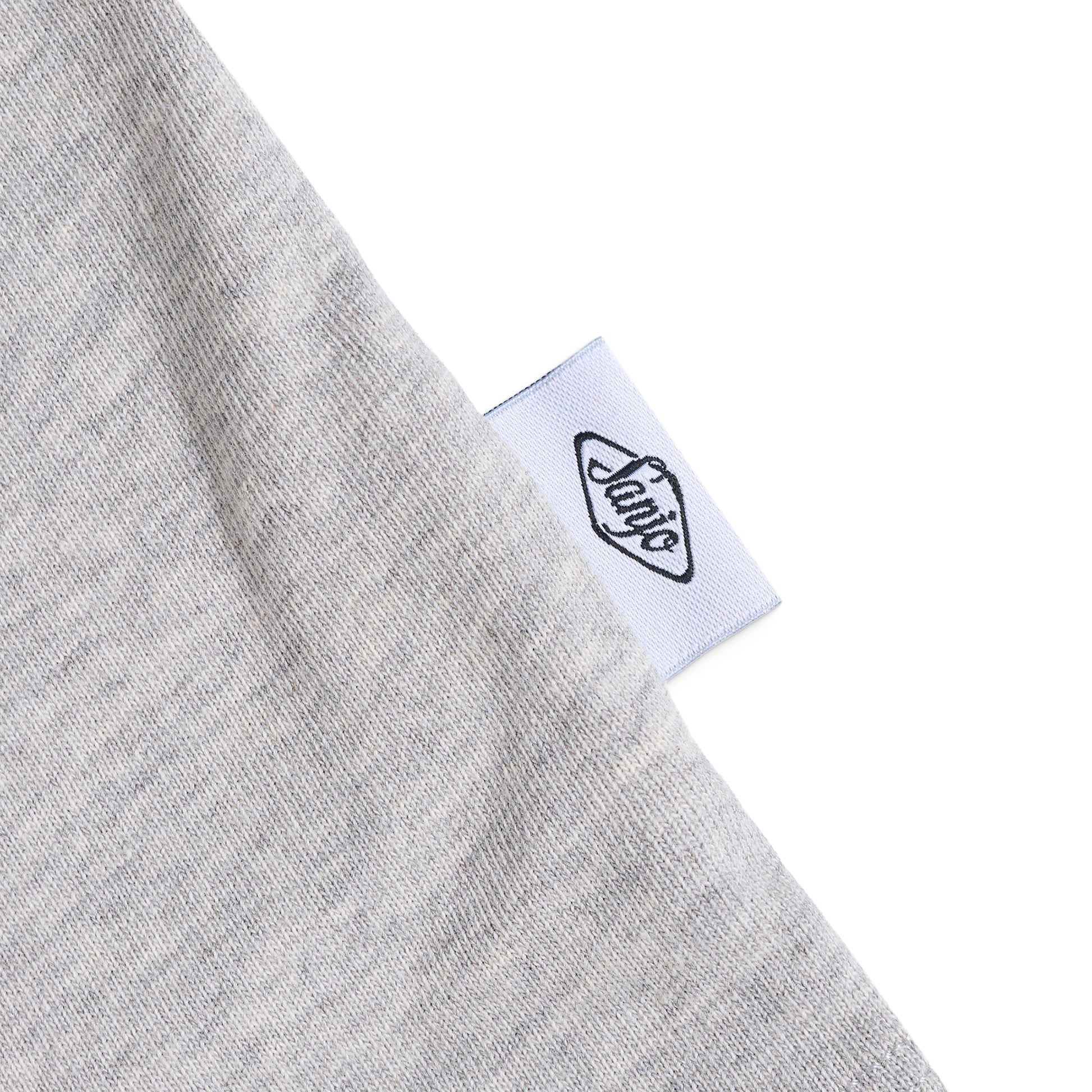 Sanjo Flocked Logo T-Shirt Grey  - SFLT_COT_004