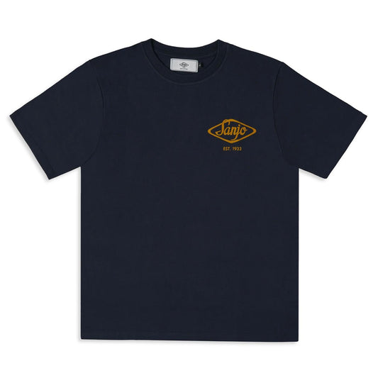 Sanjo Flocked Logo T-Shirt Navy  - SFLT_COT_010