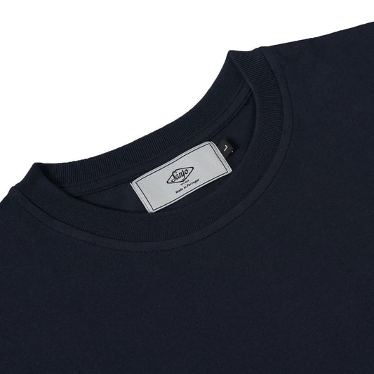 Sanjo Flocked Logo T-Shirt Navy  - SFLT_COT_010