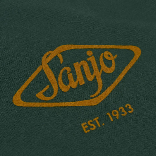 Sanjo Flocked Logo T-Shirt Bottle Green  - SFLT_COT_018
