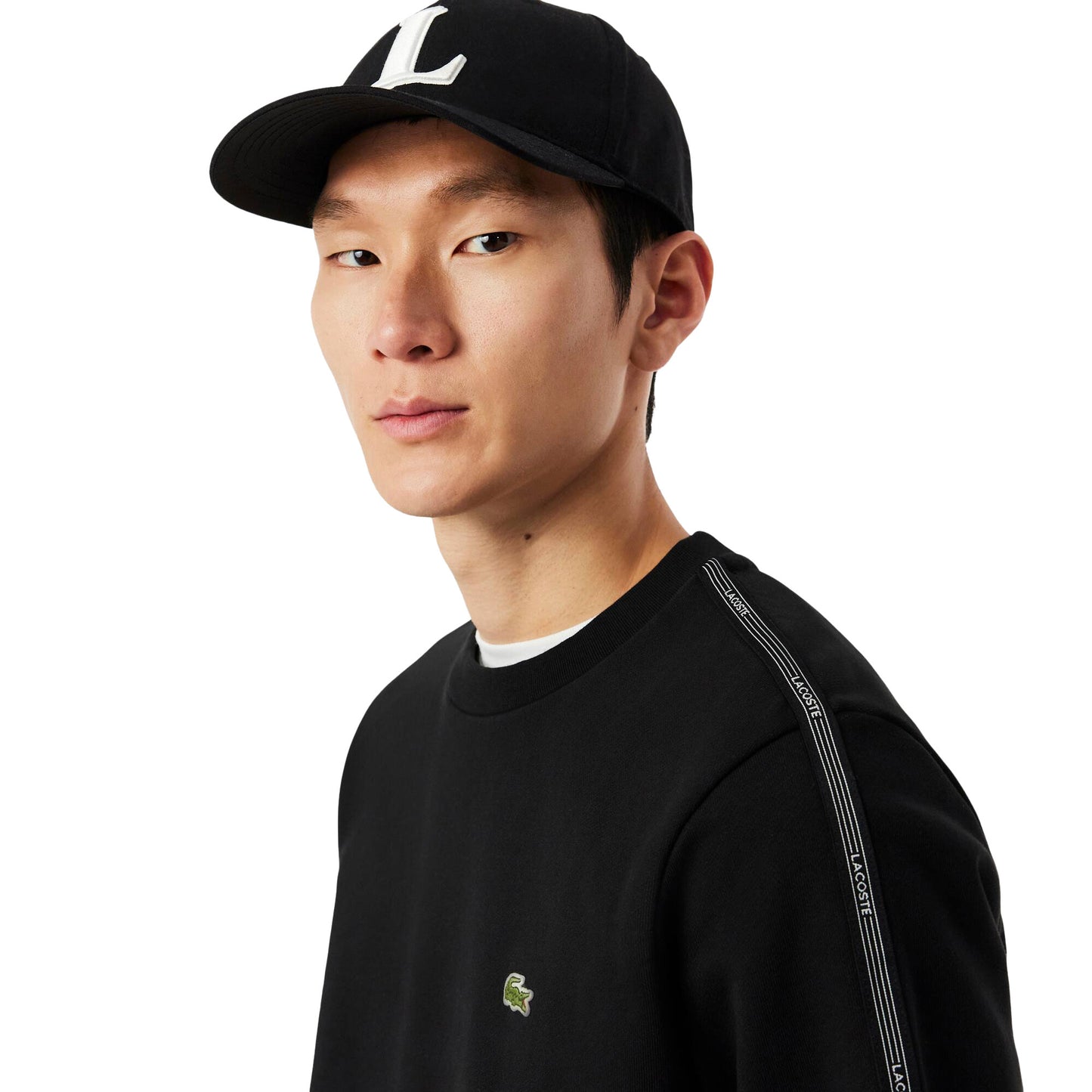 Lacoste Stripe Band Fleece Sweatshirt Black  - SH0891-031