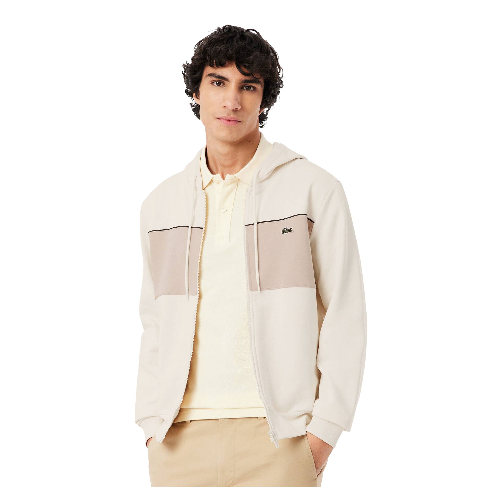 LACOSTE カラーブロックジップアップジャケット Lacoste Colour-Block Zipped Hoodie Laponie/Lionne – XTREME