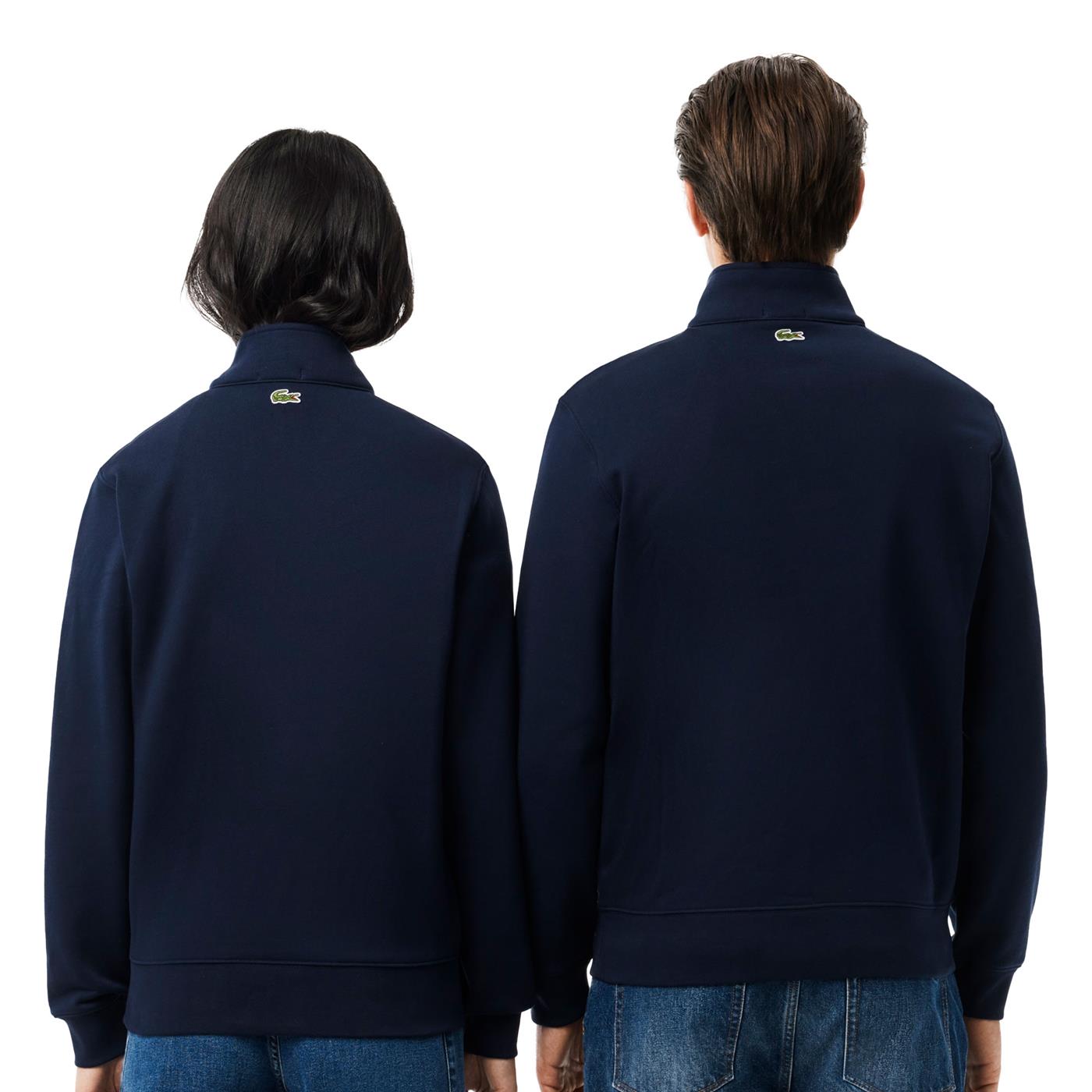 Lacoste High-Neck Zip-Up Print Sweatshirt Midnight Blue  - SH2735-166