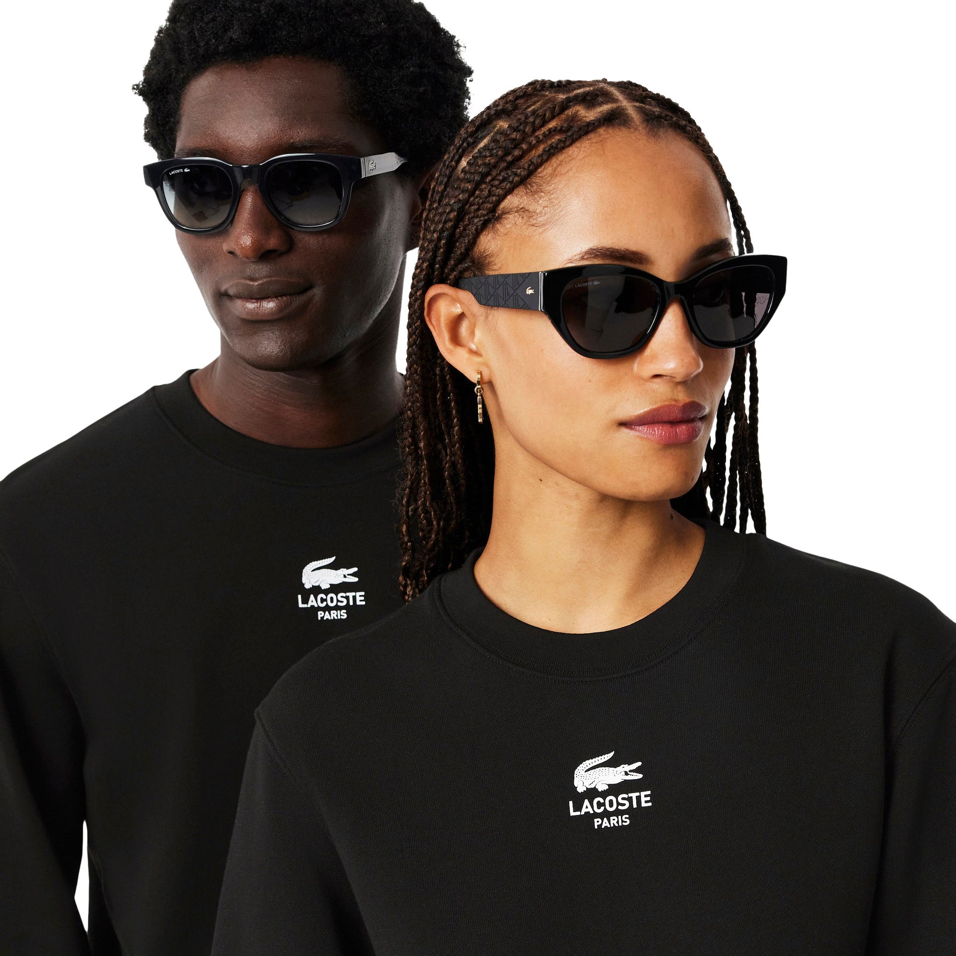 Lacoste Printed Fleece Sweatshirt Black  - SH2736-031
